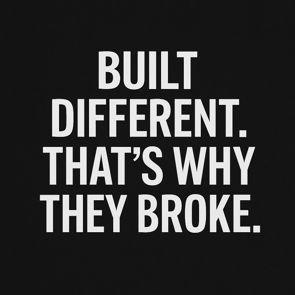 Built Different. That’s Why They Broke.